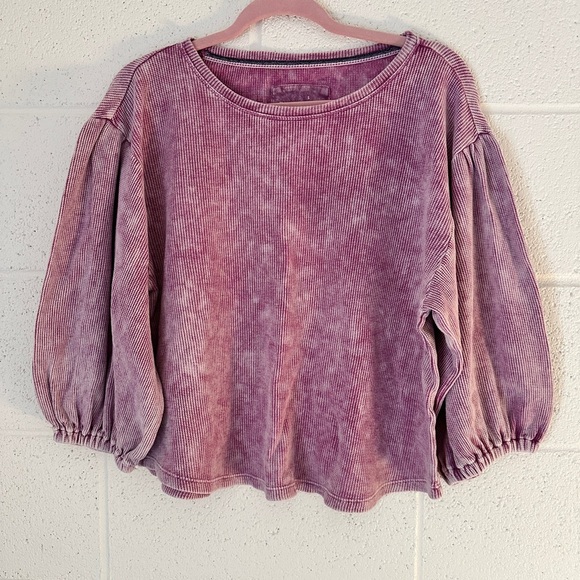 Pilcro by Anthropologie Mauve Waffle Knit Top | Size Small | Made in India - Picture 7 of 8